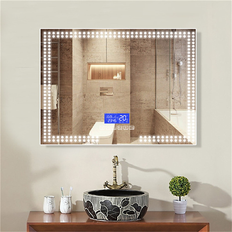 Muro di alta qualità Montato LED LED Lighted muro specchio da bagno con Portavoce bluetooth