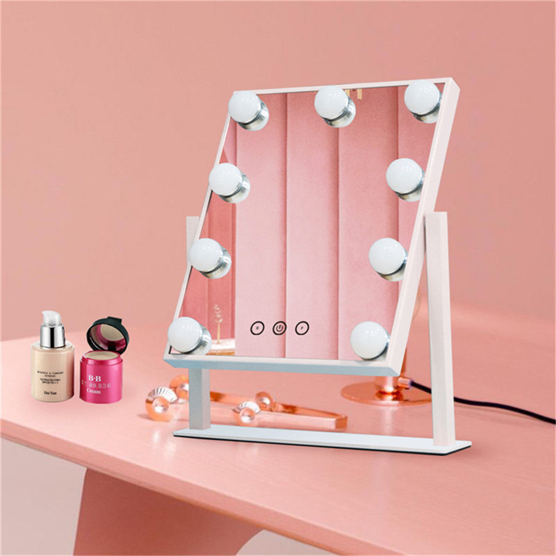 Touch Control Dimmable Brightness 360 Rotazione Vanity Makeup Hollywood Mirror con 12 LED Bulbs