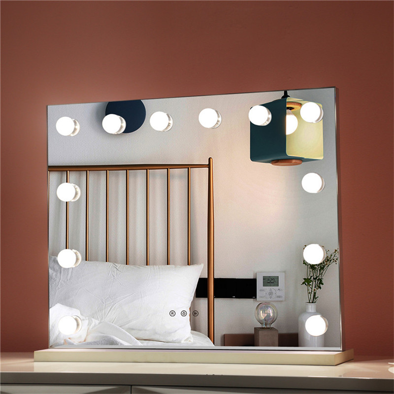 Camera da letto Illuminata Specchio Cosmetico LED Dimmable Bulbs Makeup Vanity Hollywood Mirror